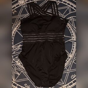 Black one- piece swimsuit